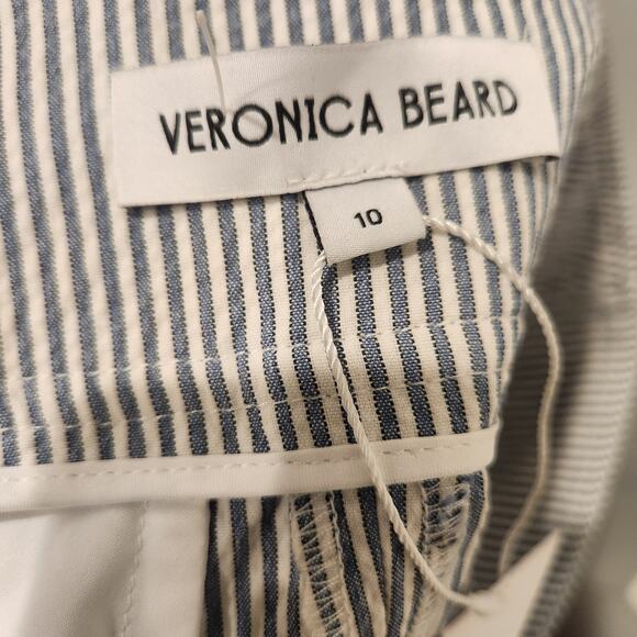 Veronica Beard Haina blue white seersucker shorts size 10 - Picture 7 of 8